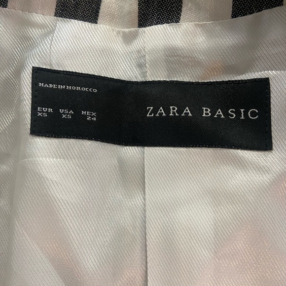 ZARA Linen Stripe Long Blazer - Picture 9 of 10